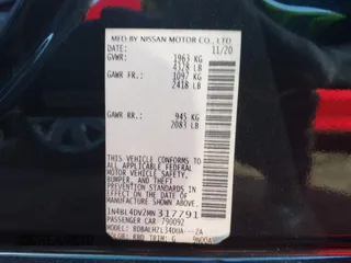 2021 Nissan Altima SV with VIN 1N4BL4DV2MN317791, listed as a IAAI auction lot 41492804 with 155,875 mi miles and . Bid and sale history available at carsss.com. Image 9.