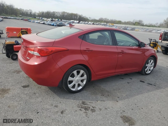 2013 Hyundai Elantra GLS PZEV with VIN KMHDH4AE1DU947697, listed as a Copart auction lot 54414075 with 125,236 mi miles and Clean Title. Bid and sale history available at carsss.com. Image 3.