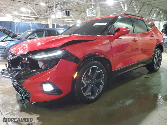 2020 Chevrolet Blazer RS with VIN 3GNKBKRS6LS539942, listed as a Copart auction lot 44590195 with 101,803 mi miles and Salvage Title. Bid and sale history available at carsss.com. Image 1.
