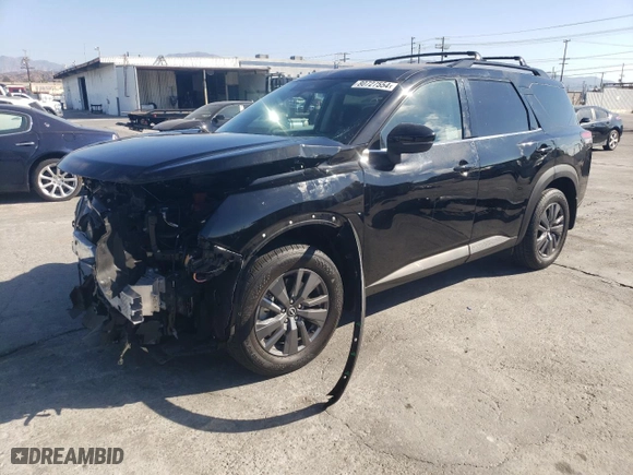 2024 Nissan Pathfinder SV with VIN 5N1DR3BA0RC219644, listed as a Copart auction lot 80727554 with 9,799 mi miles and Salvage Title. Bid and sale history available at carsss.com. Image 1.