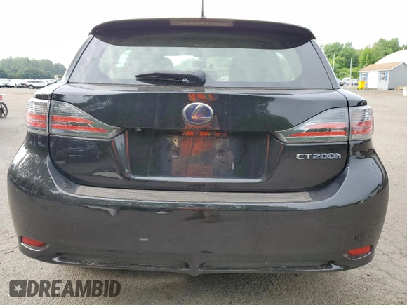 2012 Lexus CT 200h with VIN JTHKD5BH5C2112989, listed as a Copart auction lot 58613295 with Not provided miles and Salvage title. Bid and sale history available at DreamBid. Image 6.