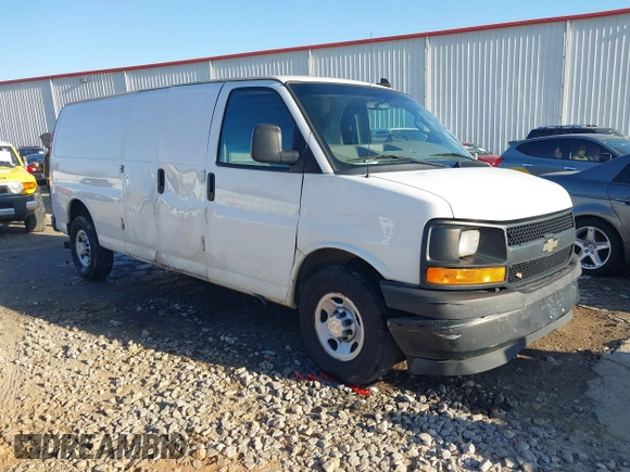 2017 Chevrolet Express Cargo Van with VIN 1GCWGBFF0H1109366, listed as a IAAI auction lot 41494549 with 181,398 mi miles. Bid and sale history available at carsss.com. Image 1.