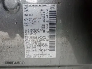 2020 Nissan Rogue S with VIN 5N1AT2MT5LC785707, listed as a Copart auction lot 48551765 with 227,579 mi miles and Salvage Title. Bid and sale history available at carsss.com. Image 14.