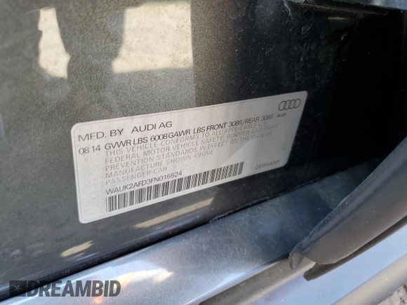 2015 Audi S8 z VIN WAUK2AFD3FN015524, wystawiony jako Copart lot #58506754 z przebiegiem 69 866 mil mil oraz Szkody całkowita. Historia ofert i sprzedaży dostępna na DreamBid. Obrazek 12.