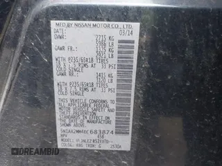 2014 Nissan Pathfinder S with VIN 5N1AR2MM4EC683874, listed as a IAAI auction lot 42663072 with 166,028 mi miles and . Bid and sale history available at DreamBid. Image 9.