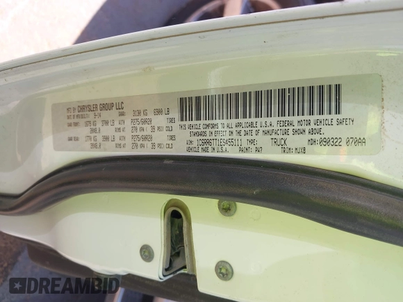 2014 Ram 1500 Big Horn с VIN 1C6RR6TT1ES455111, выставлен на аукционе IAAI как лот 42026851 с пробегом 227 545 миль миль и . История ставок и продаж доступна на DreamBid. Изображение 9.