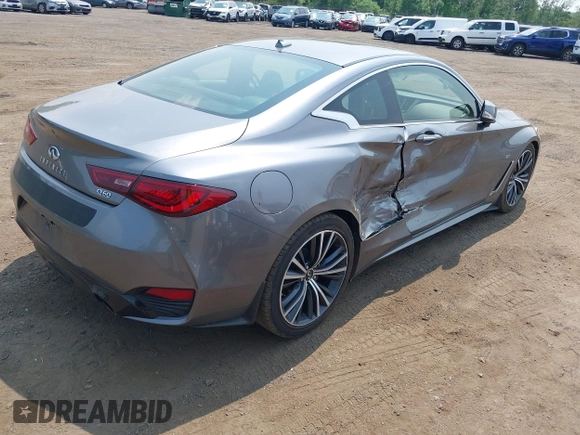2020 Infiniti Q60 Luxe with VIN JN1EV7EKXLM340458, listed as a IAAI auction lot 42450765 with 64,048 mi miles and . Bid and sale history available at DreamBid. Image 4.