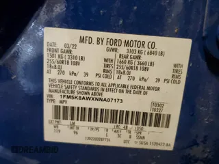 2022 Ford Police Interceptor Utility z VIN 1FM5K8AWXNNA07173, wystawiony jako Copart lot #49063355 z przebiegiem 22 888 mil mil oraz Nie do naprawy. Historia ofert i sprzedaży dostępna na DreamBid. Obrazek 13.