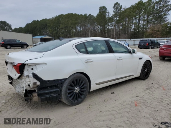 2015 Kia K900 Luxury with VIN KNALW4D44F6022215, listed as a Copart auction lot 47285215 with 94,702 mi miles and Salvage Title. Bid and sale history available at carsss.com. Image 3.