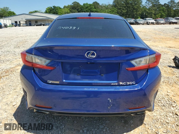 2016 Lexus RC 300 F Sport with VIN JTHSM5BC1G5001302, listed as a Copart auction lot 53040725 with 75,711 mi miles and Clean Title. Bid and sale history available at DreamBid. Image 6.