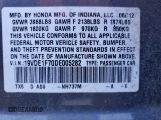 2013 Acura ILX Tech Pkg with VIN 19VDE1F70DE005282, listed as a Copart auction lot 46419665 with 132,378 mi miles and Clean Title. Bid and sale history available at carsss.com. Image 12.