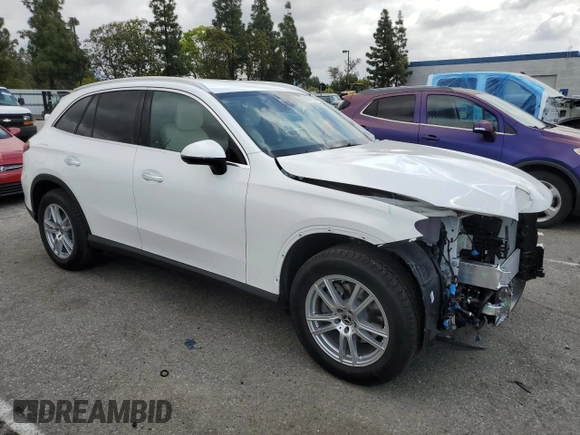 2025 Mercedes-Benz GLC with VIN W1NKM4GB9SF330286, listed as a Copart auction lot 50741755 with 225 mi miles and Salvage Title. Bid and sale history available at carsss.com. Image 4.