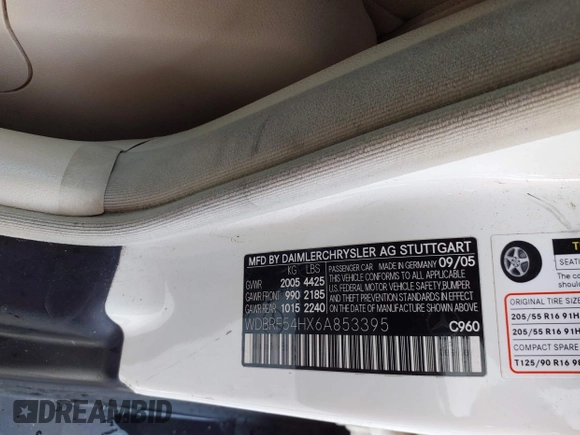 2006 Mercedes-Benz C 280 Luxury с VIN WDBRF54HX6A853395, выставлен на аукционе IAAI как лот 42143410 с пробегом 147 296 миль миль и . История ставок и продаж доступна на DreamBid. Изображение 9.