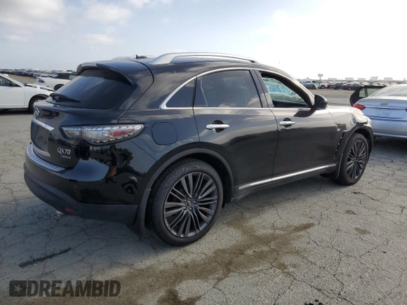 2017 Infiniti QX70 z VIN JN8CS1MW7HM411691, wystawiony jako Copart lot #54204065 z przebiegiem 105 885 mil mil oraz Szkoda całkowita • Salvage title. Historia ofert i sprzedaży dostępna na DreamBid. Obrazek 3.