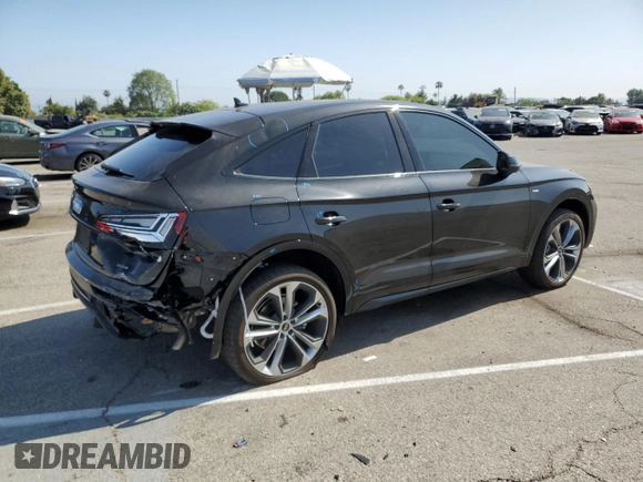 2023 Audi Q5 Sportback S line Prestige with VIN WA16AAFYXP2017035, listed as a Copart auction lot 58256284 with 13,270 mi miles and Salvage title. Bid and sale history available at DreamBid. Image 3.