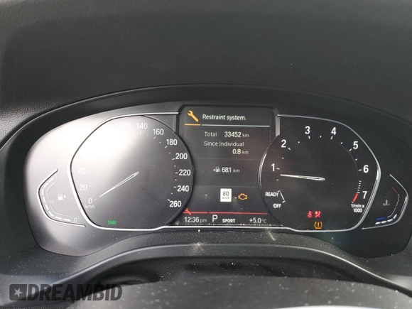 2022 BMW X3 xDrive30i with VIN 5UX53DP01N9L98122, listed as a Copart auction lot 50094865 with 33,452 mi miles and Salvage Title. Bid and sale history available at DreamBid. Image 9.
