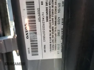 2005 Volvo S40 с VIN YV1MS390052070863, выставлен на аукционе Copart как лот 53854165 с пробегом 172 266 миль миль и Списание • Salvage title. История ставок и продаж доступна на DreamBid. Изображение 12.