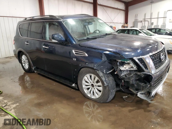 2018 Nissan Armada SV with VIN JN8AY2NC3J9551374, listed as a Copart auction lot 43042155 with 102,472 mi miles and Salvage Title. Bid and sale history available at carsss.com. Image 4.