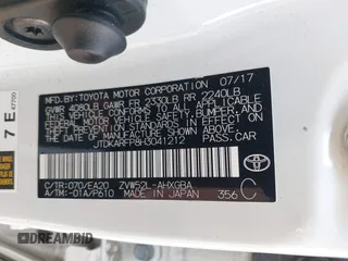 2017 Toyota Prius Plus with VIN JTDKARFP8H3041212, listed as a IAAI auction lot 42310483 with 77,217 mi miles and . Bid and sale history available at DreamBid. Image 9.