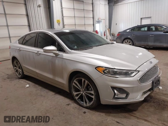 2019 Ford Fusion Titanium with VIN 3FA6P0D9XKR152553, listed as a IAAI auction lot 41603426 with 129,993 mi miles. Bid and sale history available at carsss.com. Image 1.