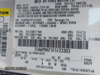 2015 Ford Fusion SE with VIN 1FA6P0H75F5123303, listed as a IAAI auction lot 41853439 with 152,825 mi miles. Bid and sale history available at carsss.com. Image 9.