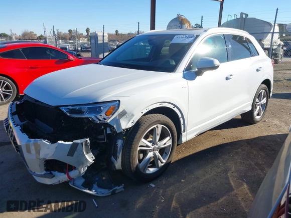 2020 Audi Q3 S line Premium Plus with VIN WA1EECF36L1103748, listed as a IAAI auction lot 41368428 with 21,155 mi miles and . Bid and sale history available at DreamBid. Image 18.