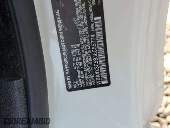 2018 BMW 4 Series 430i xDrive with VIN WBA4Z3C58JEC55774, listed as a Copart auction lot 69888534 with 117,995 mi miles and Salvage Title. Bid and sale history available at DreamBid. Image 12.
