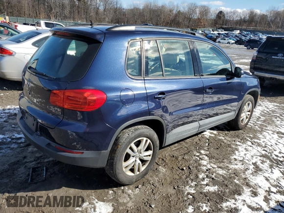 2016 Volkswagen Tiguan S with VIN WVGBV7AX9GW574405, listed as a Copart auction lot 45090275 with 74,974 mi miles and Salvage Title. Bid and sale history available at DreamBid. Image 3.