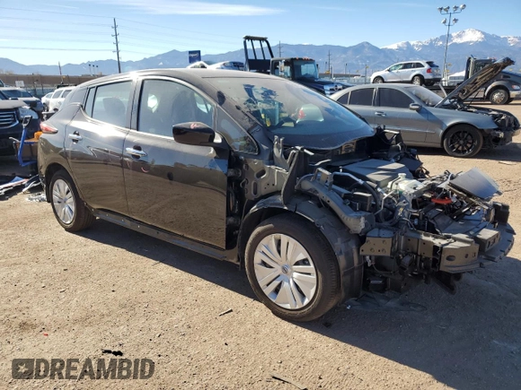 2025 Nissan LEAF S with VIN 1N4AZ1BV1SC557757, listed as a Copart auction lot 80913174 with 3,270 mi miles and Salvage Title. Bid and sale history available at carsss.com. Image 4.