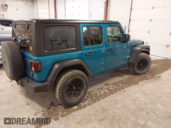 2019 Jeep Wrangler Unlimited Sport Altitude with VIN 1C4HJXDG0KW617379, listed as a IAAI auction lot 42005517 with 91,296 mi miles and . Bid and sale history available at DreamBid. Image 4.