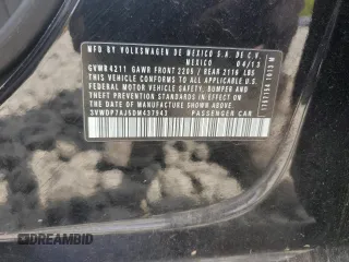 2013 Volkswagen Jetta SE z VIN 3VWDP7AJ5DM437943, wystawiony jako Copart lot #54272175 z przebiegiem 186 081 mil mil oraz Nie do naprawy • Non repairable. Historia ofert i sprzedaży dostępna na DreamBid. Obrazek 12.