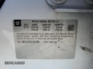 2015 Chevrolet Malibu LS with VIN 1G11B5SL6FU153186, listed as a Copart auction lot 52043655 with 181,422 mi miles and Salvage Title. Bid and sale history available at DreamBid. Image 12.