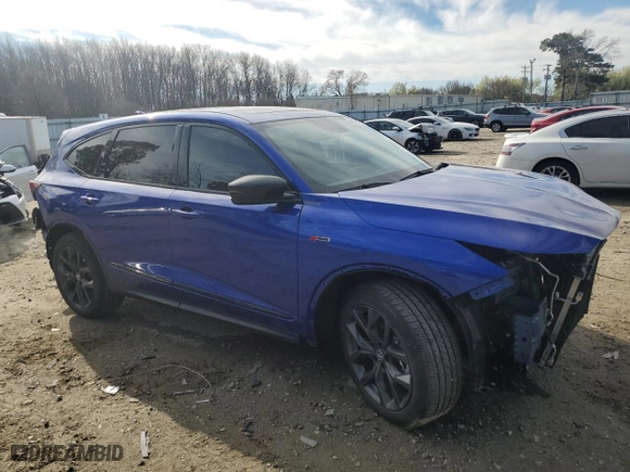 2023 Acura MDX w/A-Spec Package with VIN 5J8YE1H02PL001112, listed as a Copart auction lot 49320085 with 22,907 mi miles and Salvage Title. Bid and sale history available at carsss.com. Image 4.