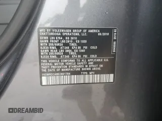 2019 Volkswagen Atlas SE z VIN 1V2WR2CA6KC601784, wystawiony jako Copart lot #58795675 z przebiegiem 80 528 mil mil oraz Szkoda całkowita • Salvage title. Historia ofert i sprzedaży dostępna na DreamBid. Obrazek 12.