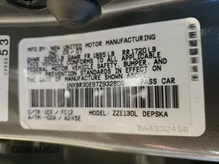 2007 Toyota Corolla CE с VIN 1NXBR30E97Z932806, выставлен на аукционе Copart как лот 50436715 с пробегом Не указан миль и Списание • Salvage title. История ставок и продаж доступна на DreamBid. Изображение 13.