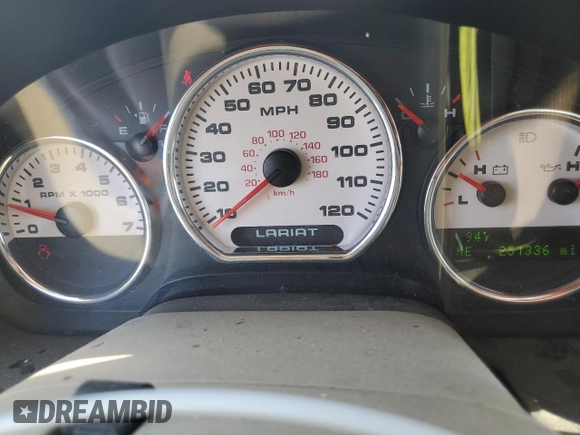 2006 Ford F-150 XLT with VIN 1FTPW14V16FB53159, listed as a Copart auction lot 61942235 with 251,336 mi miles and Salvage title. Bid and sale history available at DreamBid. Image 9.
