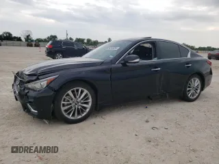 2021 Infiniti Q50 Luxe z VIN JN1EV7BPXMM706498, wystawiony jako Copart lot #56245285 z przebiegiem 86 388 mil mil oraz Szkoda całkowita • Salvage title. Historia ofert i sprzedaży dostępna na DreamBid. Obrazek 1.
