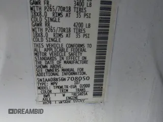 2006 Nissan Armada LE с VIN 5N1AA08B56N708050, выставлен на аукционе IAAI как лот 42413669 с пробегом 253 351 миль миль и . История ставок и продаж доступна на DreamBid. Изображение 9.