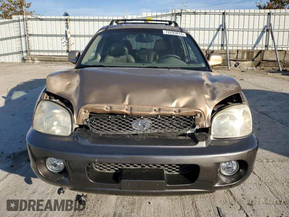 2003 Hyundai Santa Fe GLS with VIN KM8SC73D83U346636, listed as a Copart auction lot 72293674 with 147,520 mi miles and Salvage Title. Bid and sale history available at carsss.com. Image 5.