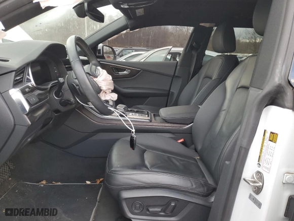 2021 Audi Q8 Premium with VIN WA1AVAF12MD007956, listed as a Copart auction lot 88028425 with 0 mi miles and Salvage Title. Bid and sale history available at carsss.com. Image 7.
