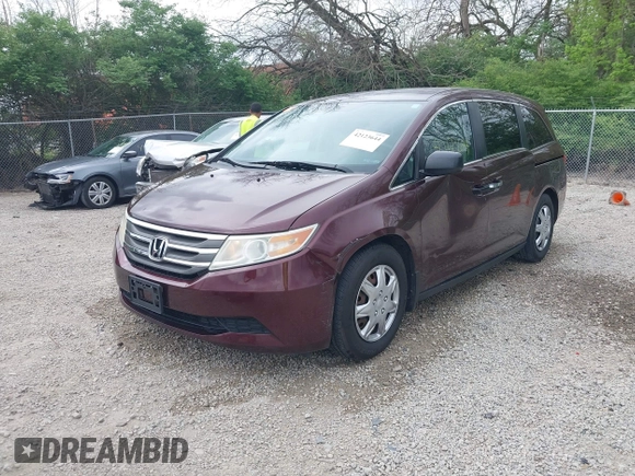 2013 Honda Odyssey LX with VIN 5FNRL5H25DB080209, listed as a IAAI auction lot 42123644 with 157,631 mi miles and . Bid and sale history available at carsss.com. Image 21.