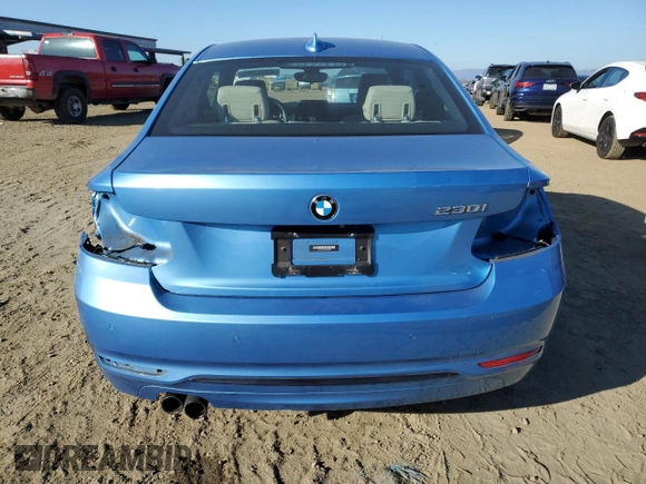 2020 BMW 2 Series 230i with VIN WBA2J1C05L7E57082, listed as a Copart auction lot 43057505 with 2,250 mi miles and Salvage Title. Bid and sale history available at carsss.com. Image 6.