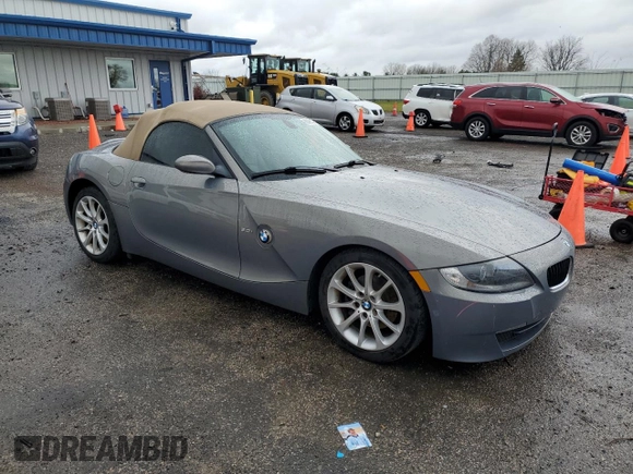 2007 BMW Z4 3.0i with VIN 4USBU33517LW70648, listed as a Copart auction lot 80482794 with 89,985 mi miles and Clean Title. Bid and sale history available at carsss.com. Image 4.