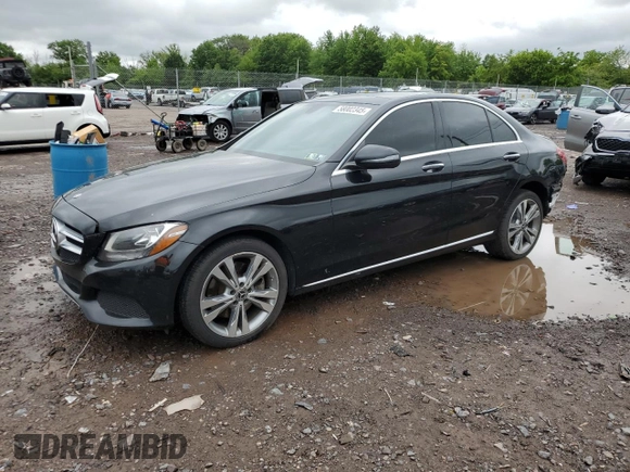 2018 Mercedes-Benz C 300 with VIN 55SWF4KB0JU280437, listed as a Copart auction lot 58002345 with 54,000 mi miles and Salvage title. Bid and sale history available at DreamBid. Image 1.