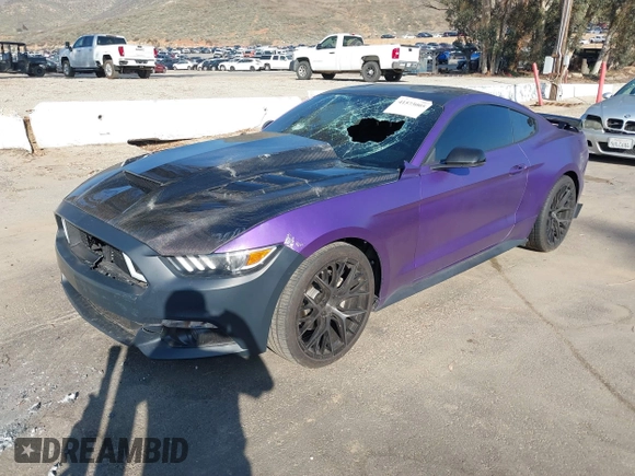 2015 Ford Mustang EcoBoost with VIN 1FA6P8TH5F5358816, listed as a IAAI auction lot 41573005 with 57,975 mi miles and . Bid and sale history available at carsss.com. Image 19.
