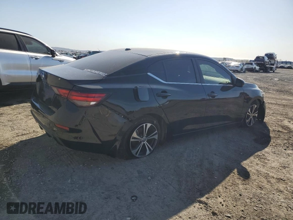 2020 Nissan Sentra SV with VIN 3N1AB8CV3LY219097, listed as a Copart auction lot 48163745 with 61,353 mi miles and Salvage Title. Bid and sale history available at carsss.com. Image 3.
