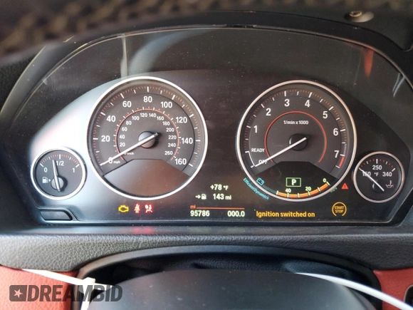2015 BMW 4 Series 435i xDrive with VIN WBA4B3C55FD670422, listed as a Copart auction lot 45791165 with 95,786 mi miles and Non Repairable. Bid and sale history available at DreamBid. Image 9.