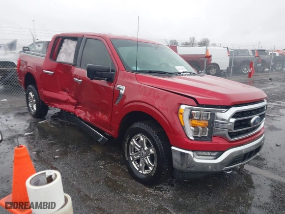 2021 Ford F-150 XL with VIN 1FTFW1E84MKE97559, listed as a IAAI auction lot 41544523 with 54,867 mi miles. Bid and sale history available at carsss.com. Image 1.