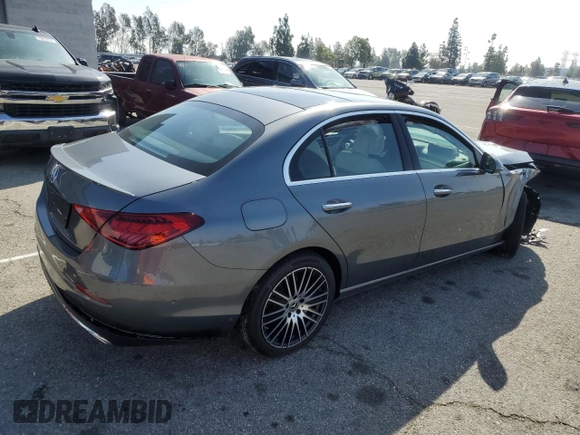 2025 Mercedes-Benz C 300 with VIN W1KAF4GB7SR251684, listed as a Copart auction lot 42448325 with Not Provided miles and Salvage Title. Bid and sale history available at DreamBid. Image 3.