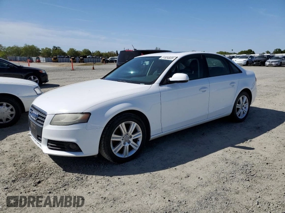 2010 Audi A4 2.0T Premium with VIN WAUAFAFLXAN053218, listed as a Copart auction lot 51834835 with 166,238 mi miles and Clean Title. Bid and sale history available at carsss.com. Image 1.
